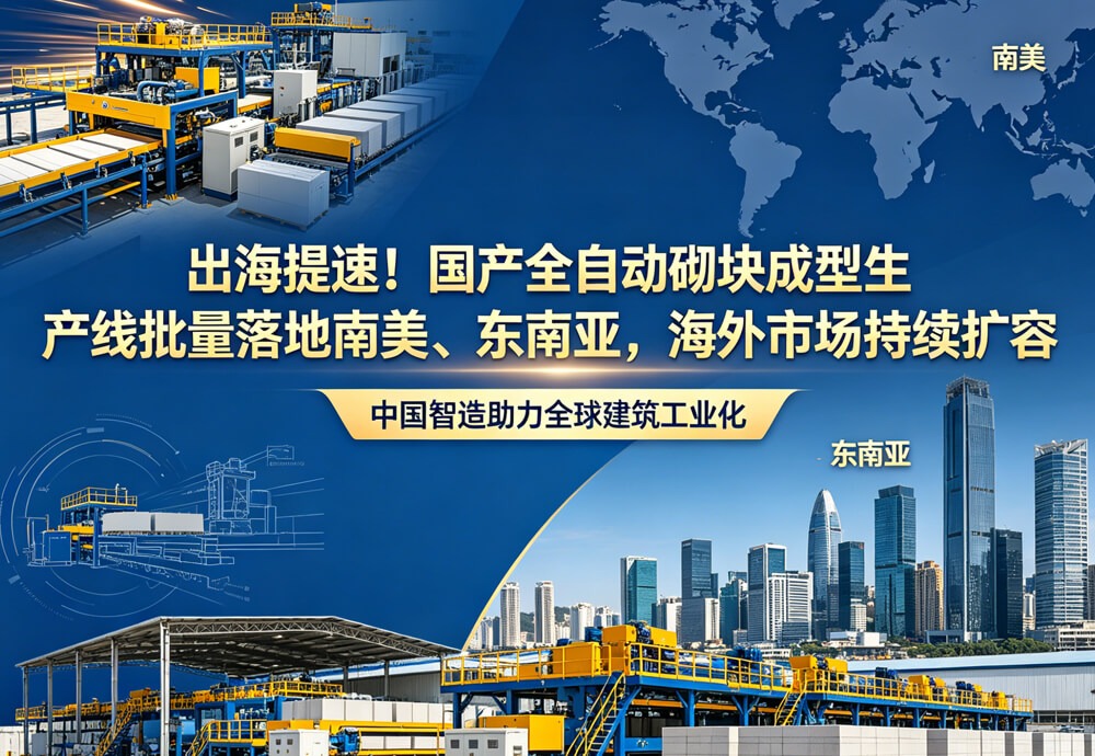 出海提速！国产全自动砌块成型生产线批量落地南美、东南亚，海外市场持续扩容