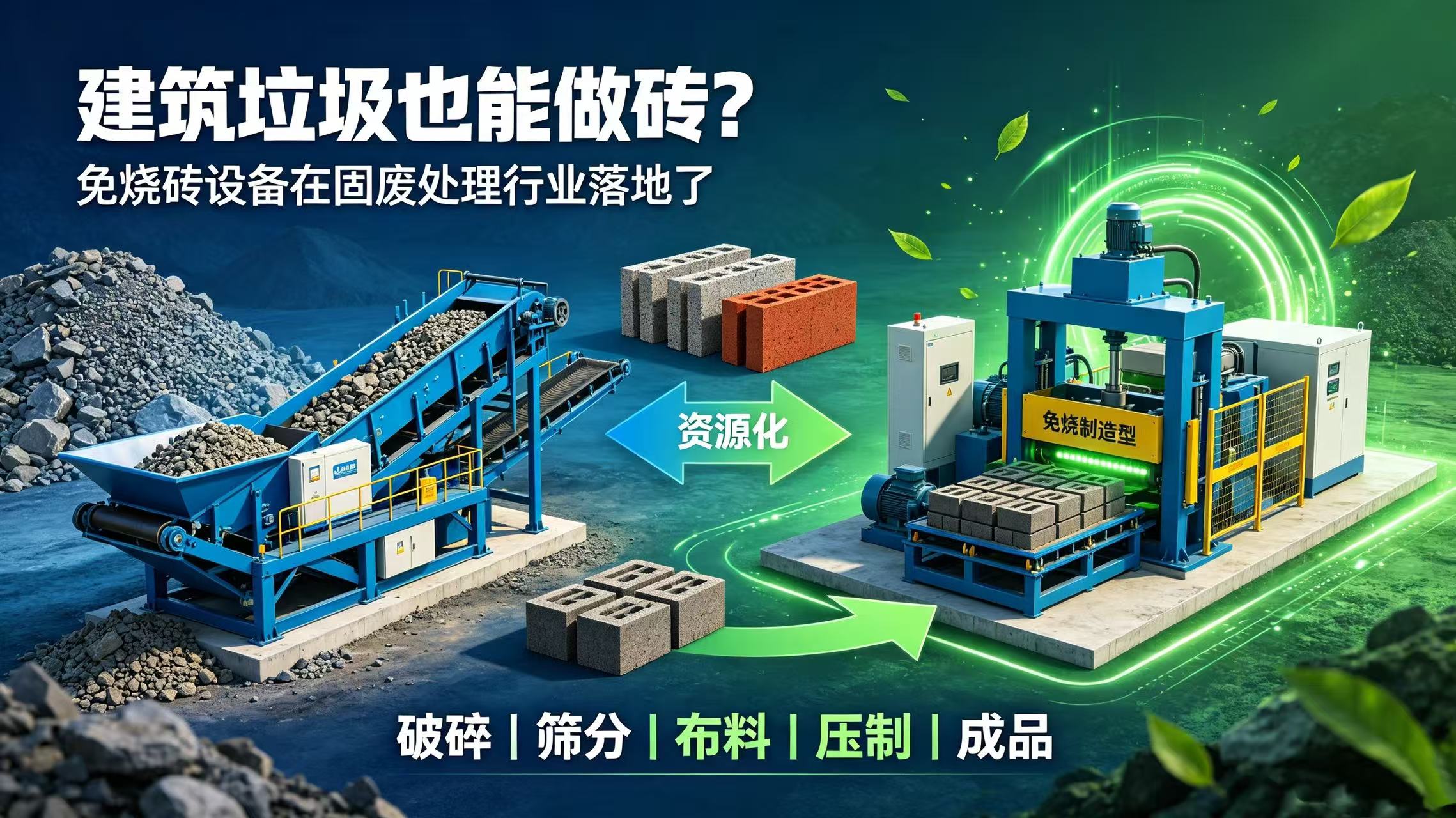 建筑垃圾也能做砖？免烧砖设备在固废处理行业落地了