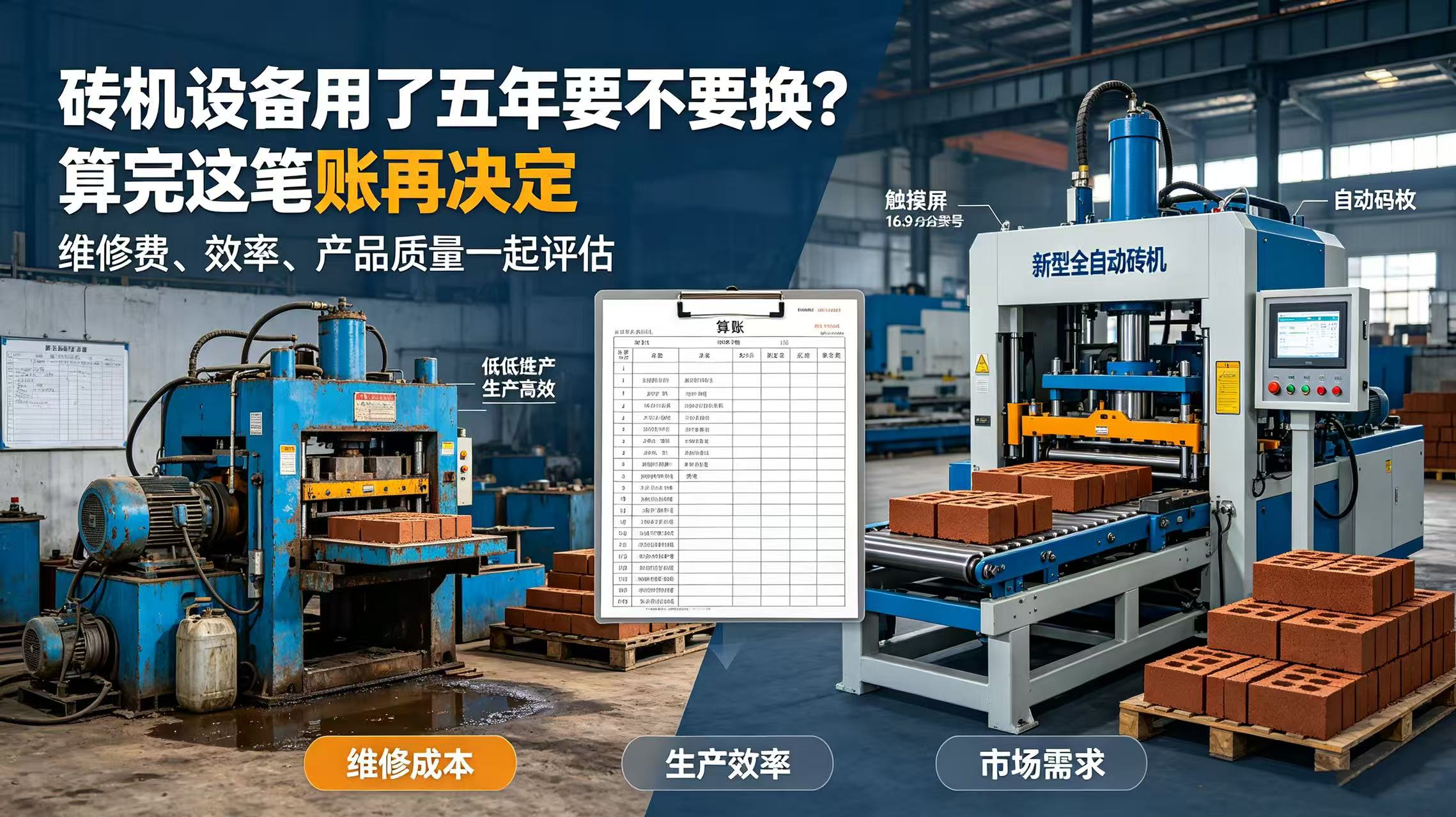 砖机设备用了五年要不要换？算完这笔账再决定