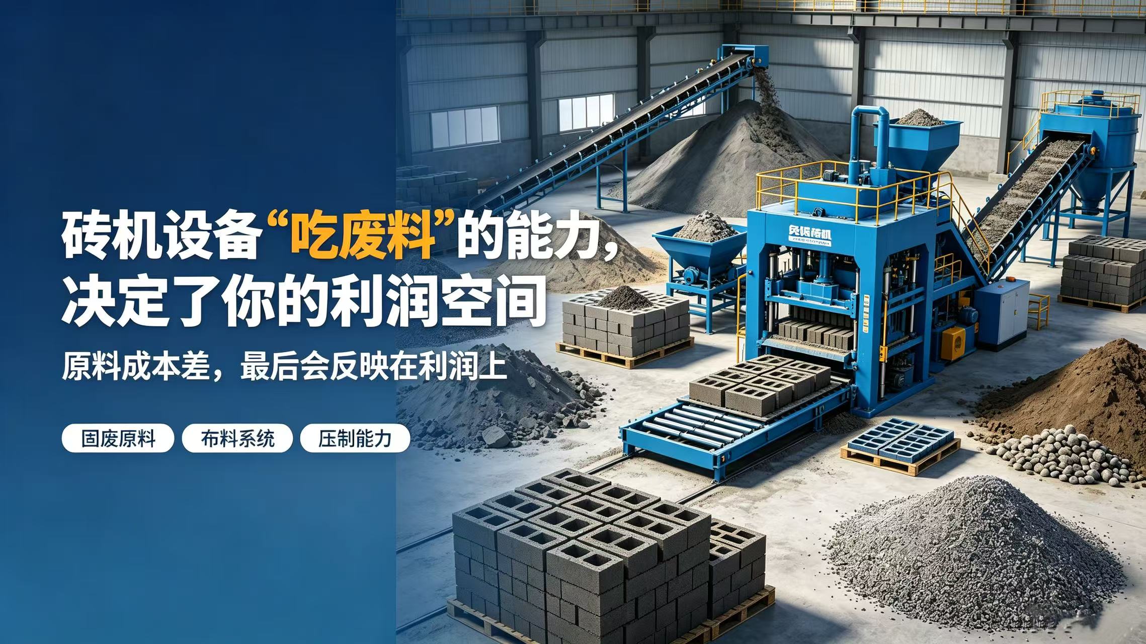 砖机设备&ldquo;吃废料&rdquo;的能力，决定了你的利润空间